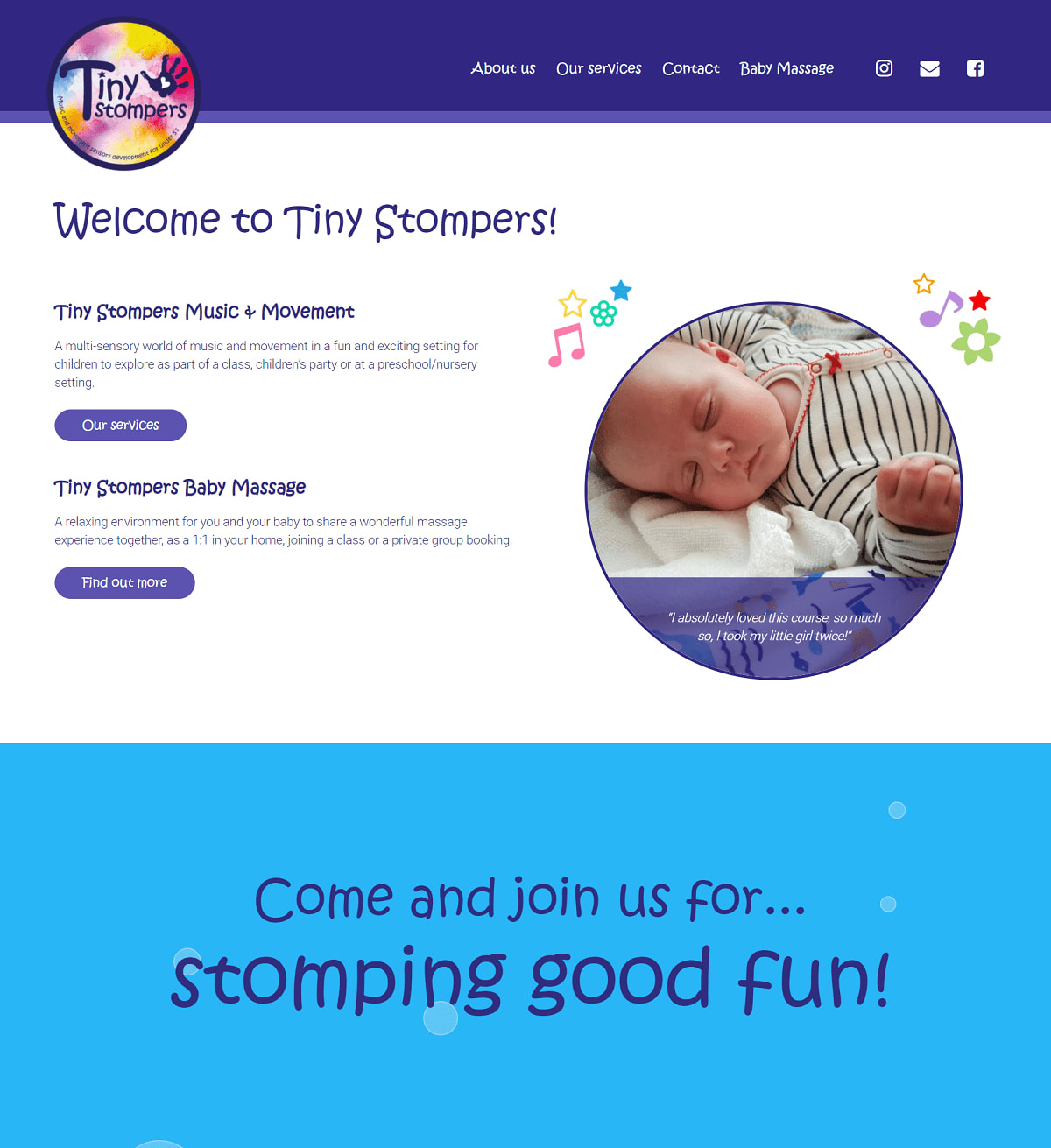 tiny stompers website image